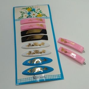 Vintage Barbie Pink Hair Barrettes-Set of 2